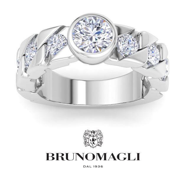 Bruno Magli Men's Solitaire Ring Silver US 12 2