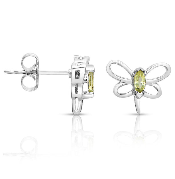 GigiGirl Butterfly Stud Earrings Green One Size 3