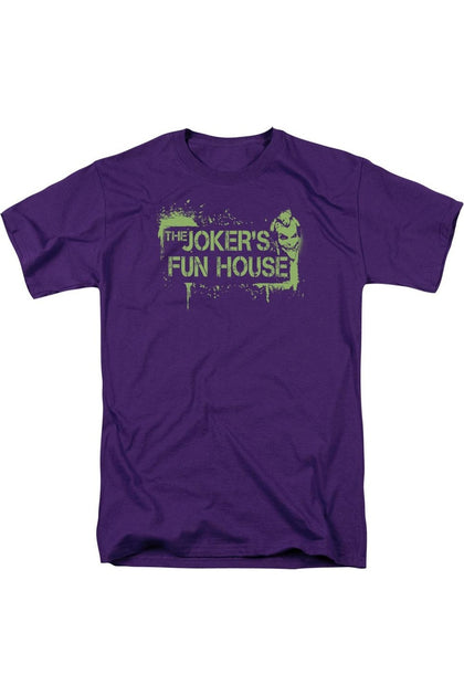 Gildan Batman Arkham City Jokers Fun House T-Shirt Purple Medium 2