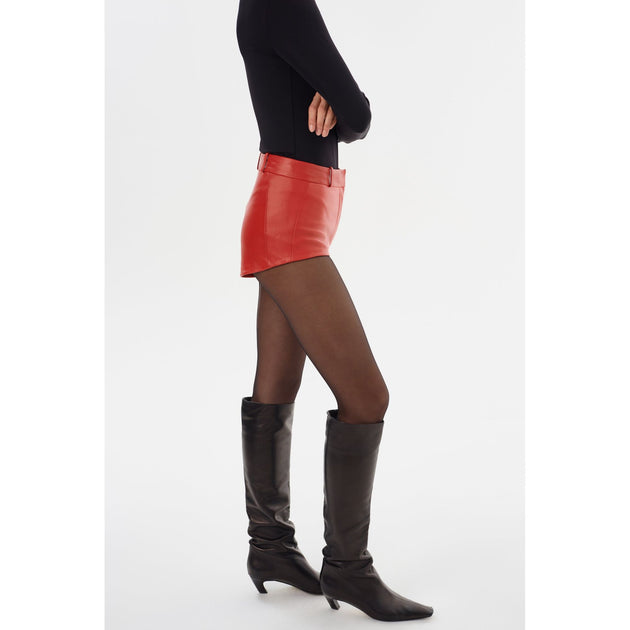 Lamarque Annaise Leather Shorts Red Large 3
