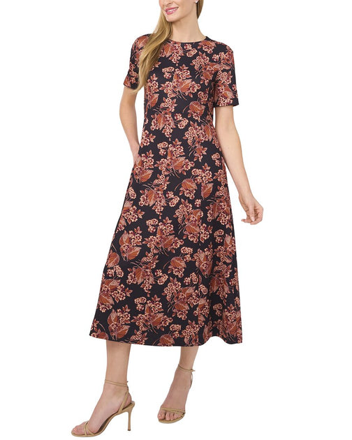 Ted Baker Kurzarm Midikleid Braun Groß 2