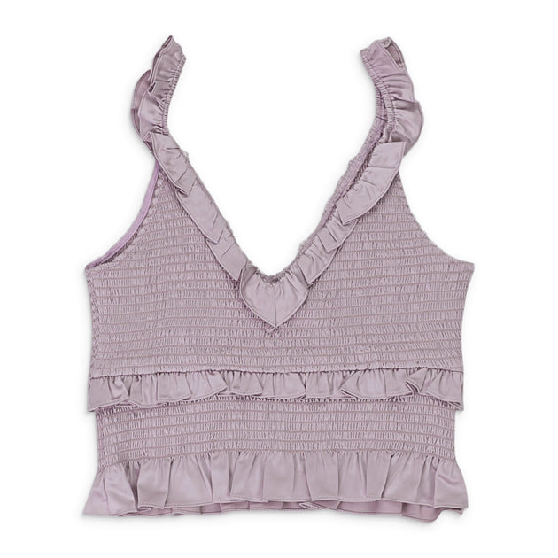Callipygian Smocked Tank Top Lilac Large 3