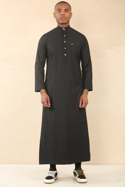 Unbranded Thobe Robe Black Medium 2