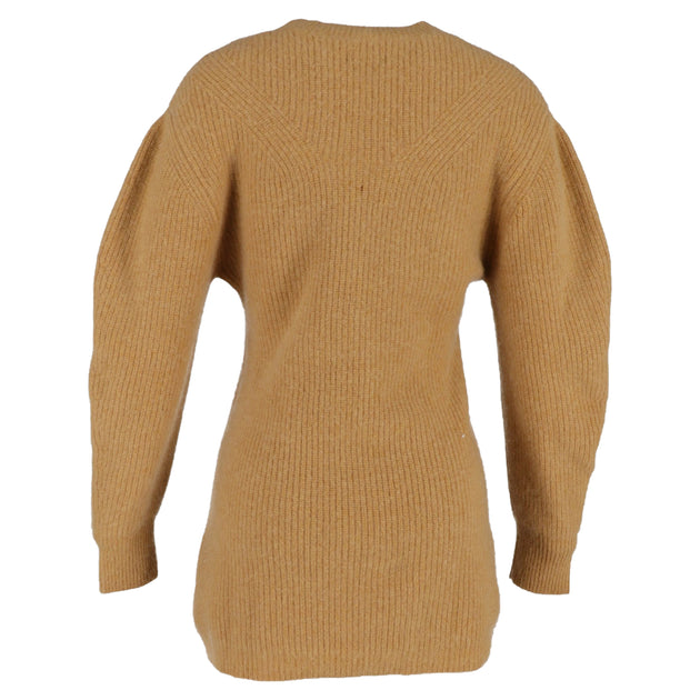 Isabel Marant Knitted Mini Sweater Dress In Brown Wool Isabel Marant Knitted Mini Sweater Dress In Brown Wool
