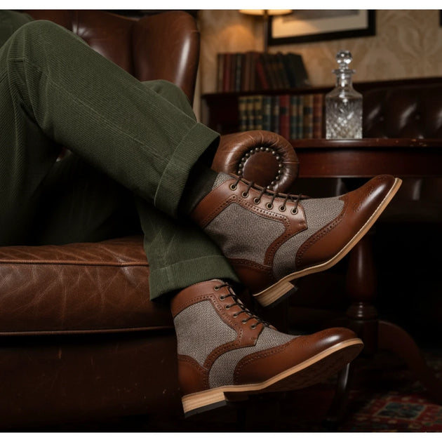 TruClothing Wingtip Brogue Chukka Boot Brown US 11 4