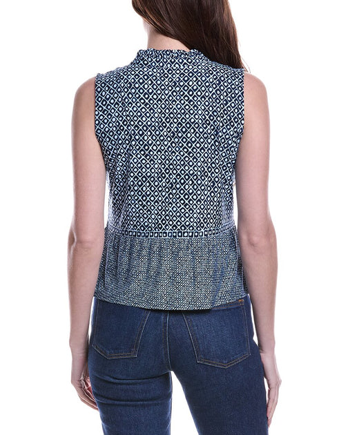 Nic + Zoe Coastal Geo Tank Blue XSmall 3
