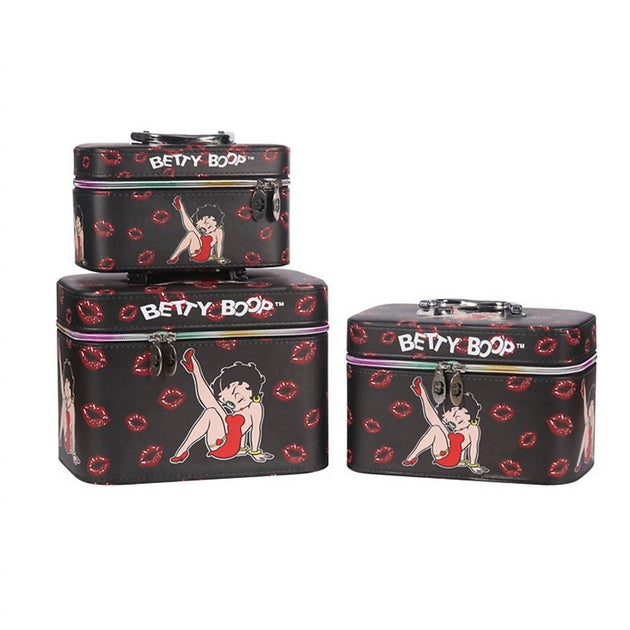 Betty Boop Cosmetic Bag Set Black One Size 3