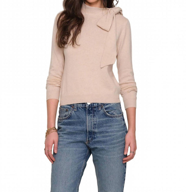 Heartloom Lissa Mock Neck Pullover Beige Small 2