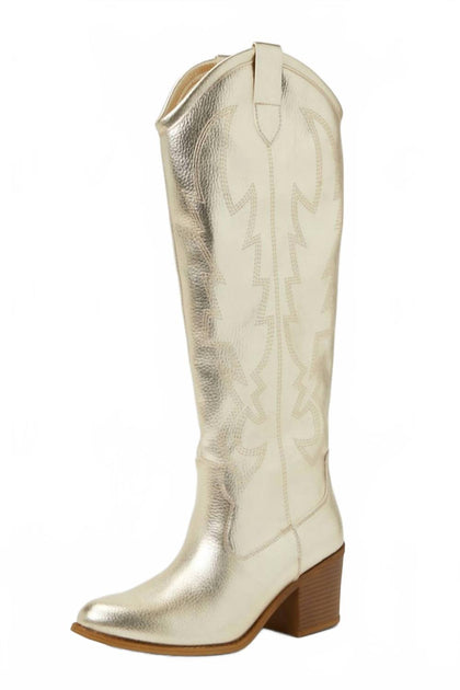 Dirty Laundry Upwind Knee High Boots Gold US 6.5 2