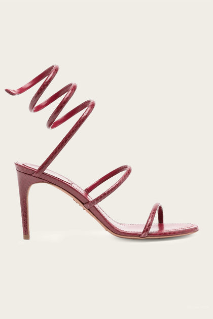 Rene' Caovilla Cleo Ayers Leather Sandals Red US 8.5 3