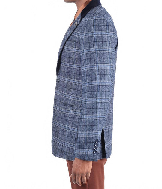 BARABAS Stepp-Karo-Blazer Blau Medium 4