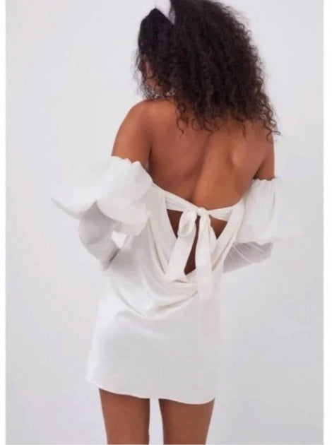 for Love & Lemons Hazel Mini Dress With Detachable Sleeves And Gloves In  White