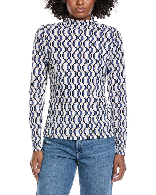 Laundry by Shelli Segal Long Sleeve Mock Neck Top Multi Large 2