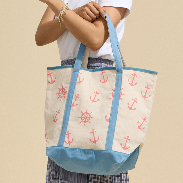 FASHNZFAB Anchor Wheel Printed Tote Bag Multi One Size 3