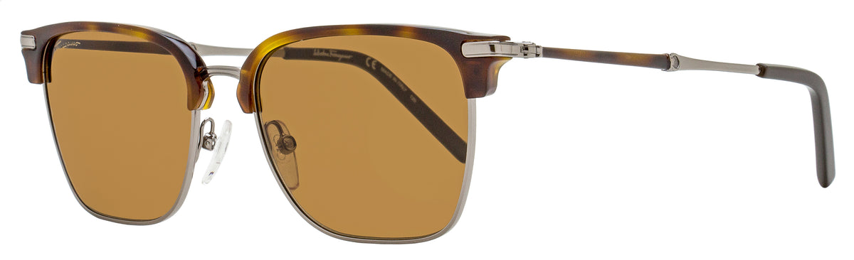 Salvatore Ferragamo SF227S 085 Rectangular Sunglasses Ruthenium/Tortoise 53mm 2