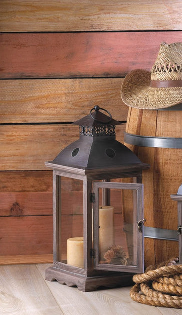 Actifo Wood Frame Candle Lantern Brown 2