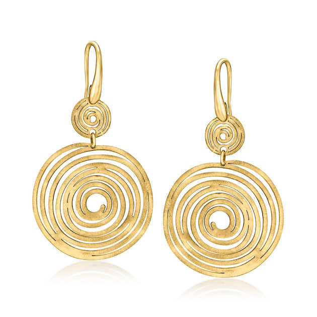 Ross-Simons Spiral Drop Earrings Gold 2