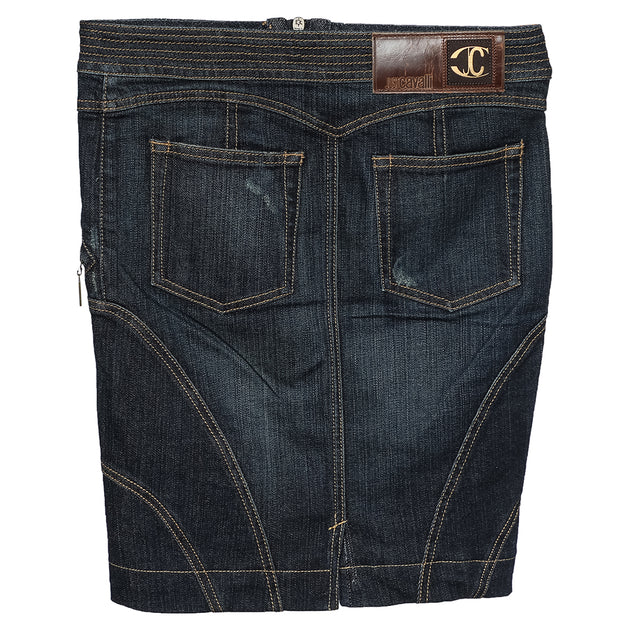 Just Cavalli Vintage Blue Denim Skirt Black Small 3
