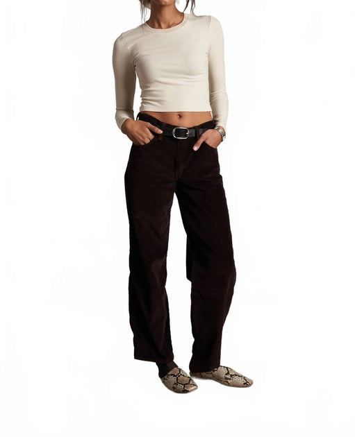PERFECTWHITETEE Sienna Rib Cropped Top Beige Medium 2