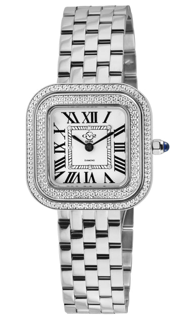 GV2 Bellagio Women's Swiss Made Diamond Watch, Silver-White Dial, 316L  Stainless Steel Bracelet