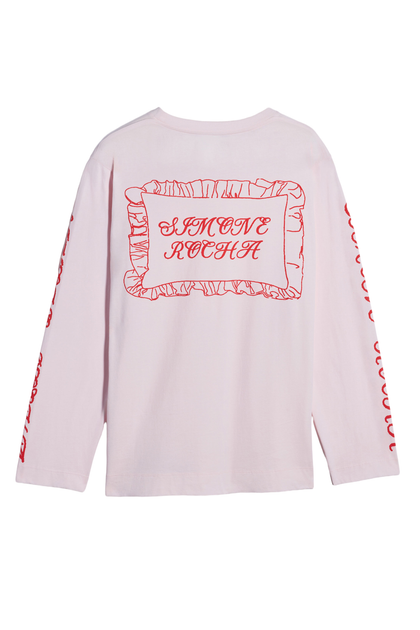 Simone Rocha Pillowcase Logo T-Shirt Pink Small 3