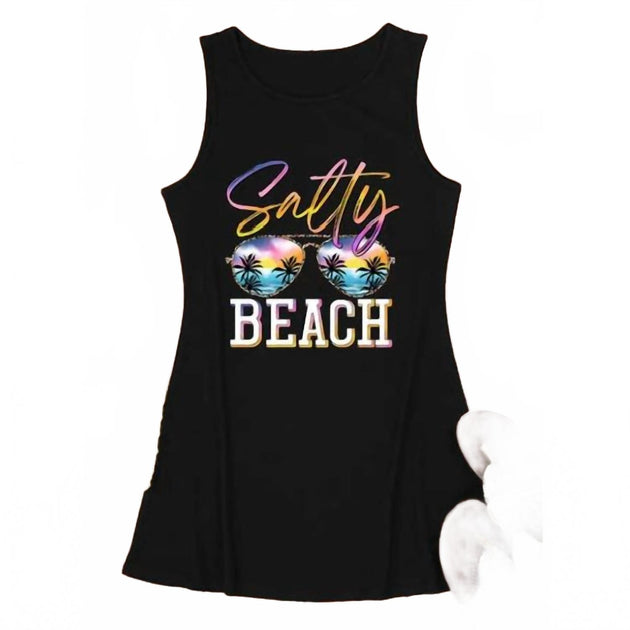 UNISHE Salty Beach Tank Dress Multi Medium 3