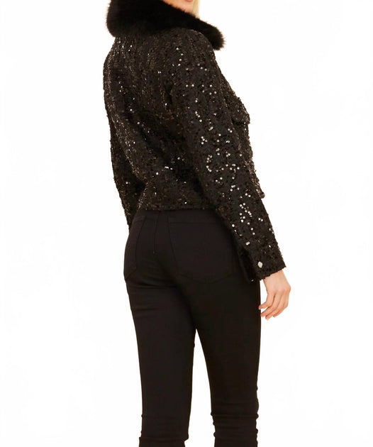 Dolce Cabo Sequin Jacket Black Large 4
