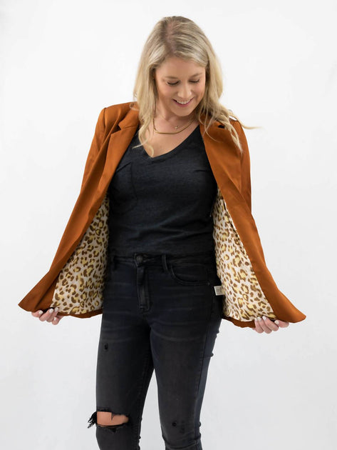 Skies Are Blue Ruched Blazer Brown Small 2