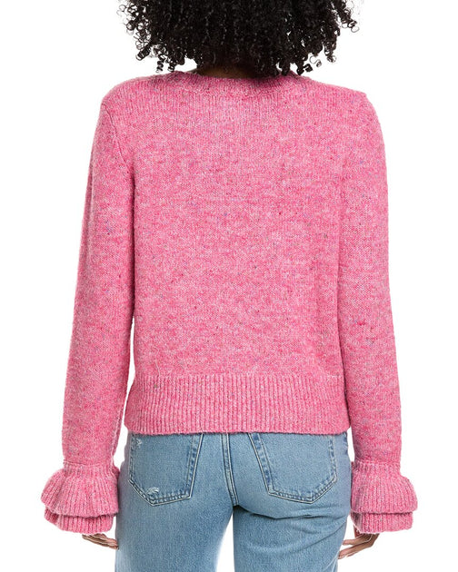 CeCe Ruffle Cuff Sweater Pink XLarge 3
