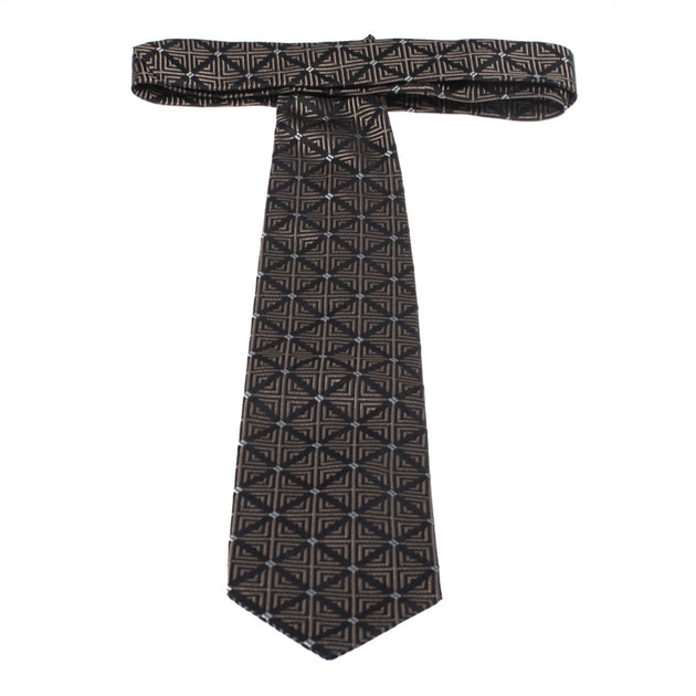 Gianfranco Ferre Vintage Jacquard Silk Tie Brown One Size 4