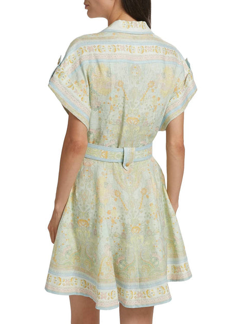 acacia mini shirt dress Zimmermann Acacia Shirt Mini Dress In Mint Multi