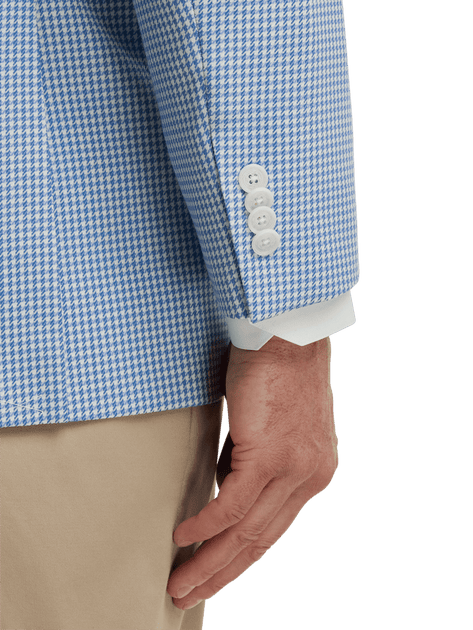 Paul Fredrick Wool Houndstooth Sport Coat Blue US 52 Long 4