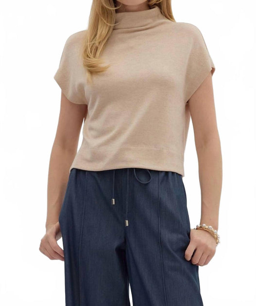entro Midtown Knit Top Beige 1X 2