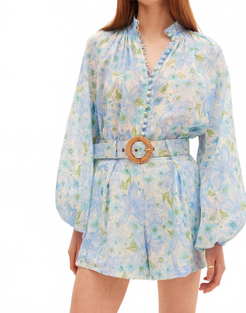 Kate Ford Poinsettia Dream Shorts Blue Medium 2