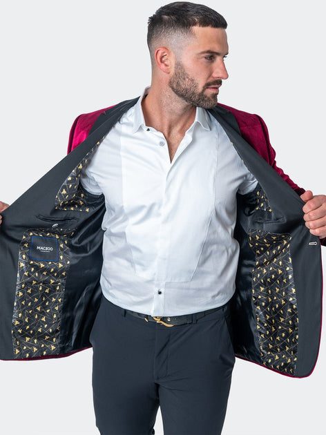 Maceoo Tesla Velvet Blazer Red Medium 3