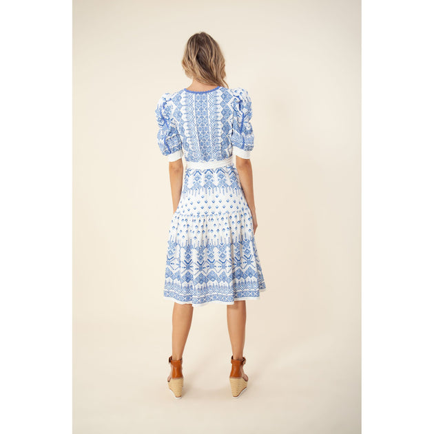 HALE BOB Logan Besticktes Midikleid Blau Small 4