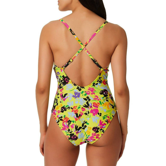 Bar III Floral One Piece Swimsuit Multi Medium 3