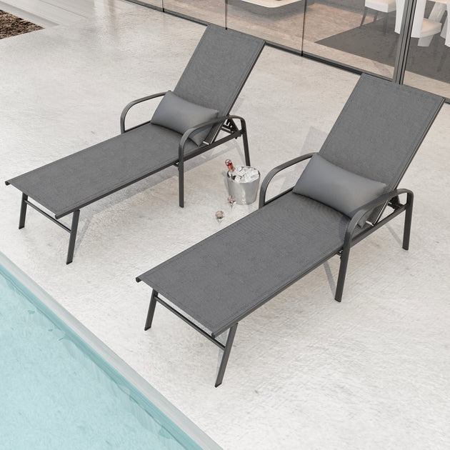 Streamdale 2 Pieces Set Outdoor Lounge Gray 2