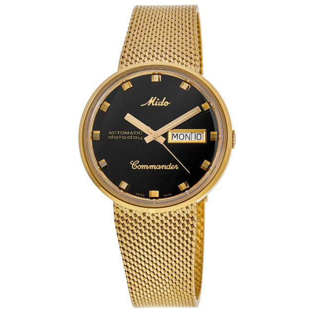 Mido Commander 1959 Black Dial Gold Steel Men's Watch M8429.3.28