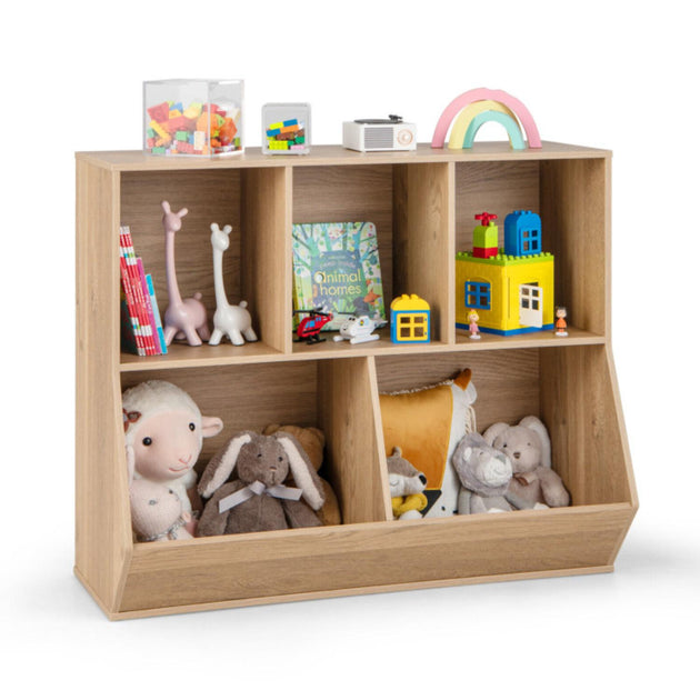 Hivvago 5-Cube Toy Storage Organizer Natural 3