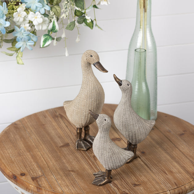 Hivvago Wicker Duck Figurine Brown 3