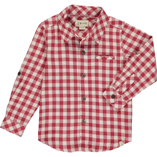 ME & HENRY Plaid Woven Shirt Red Medium 2