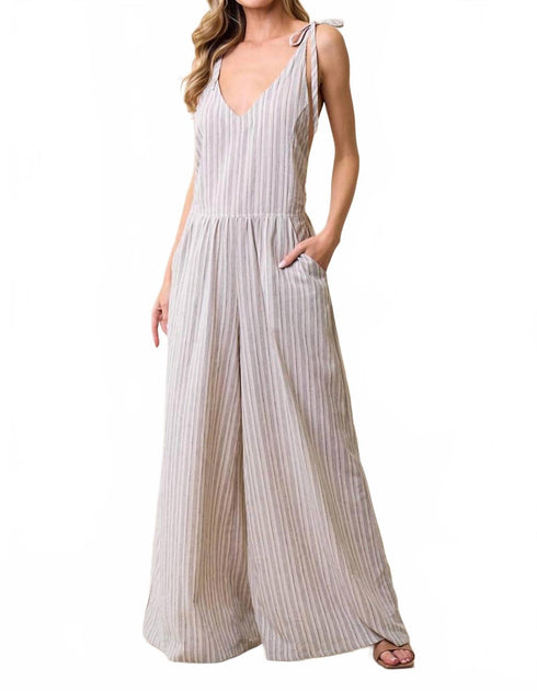 Saints & Hearts Fay Linen Blend Jumpsuit Grey Medium 2