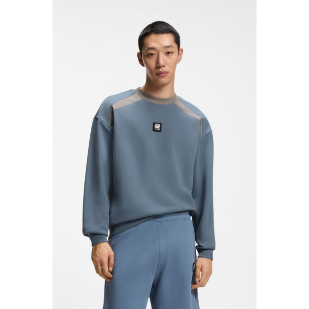 Sweatshirt en Coton-Éponge Bleu Large Hugo Boss x RB 4