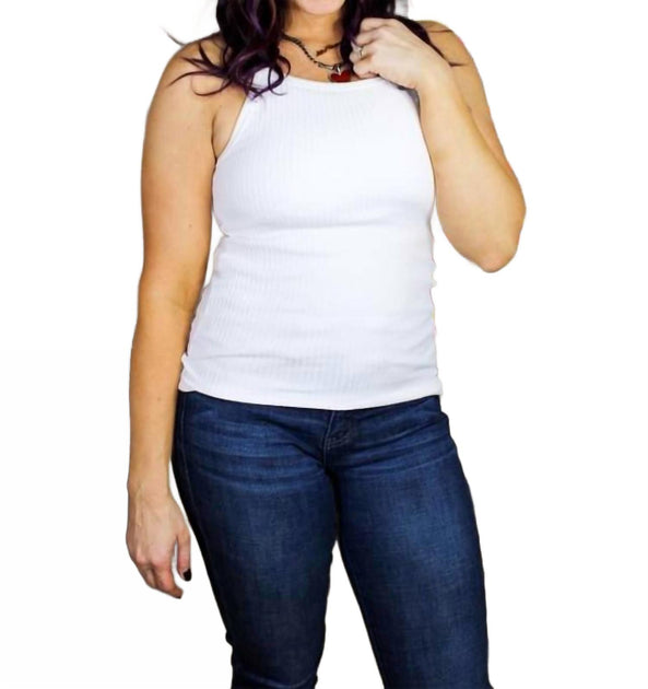 Phierce Fashions Ribbed Tank Brami White XL 3