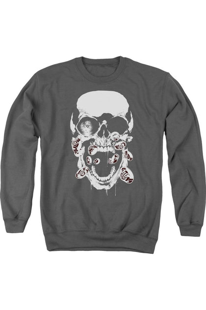 Gildan Green Lantern Black Lantern Skull Crewneck Sweatshirt Grey Large 2