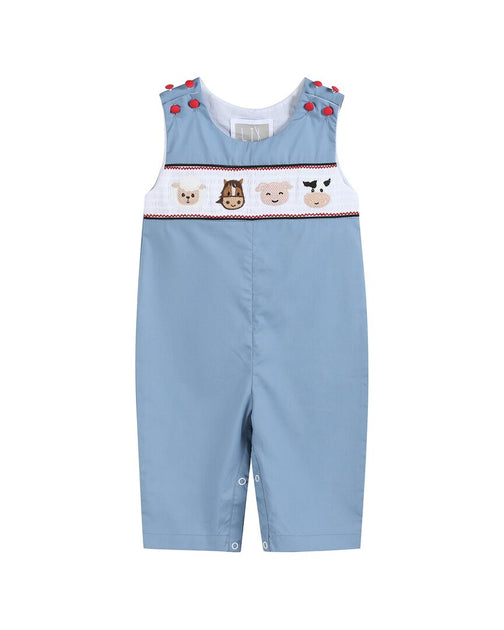 Lil Cactus Smocked Overall Bleu 3-6 Mois 5