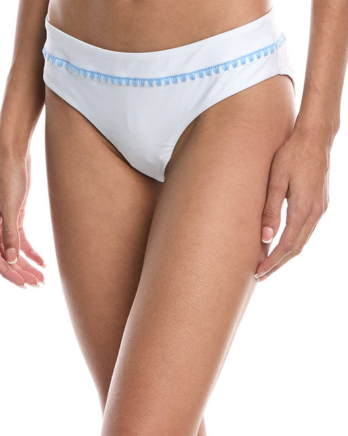 Milly Carvico Crochet Stitch Bikini Bottom White Large 2