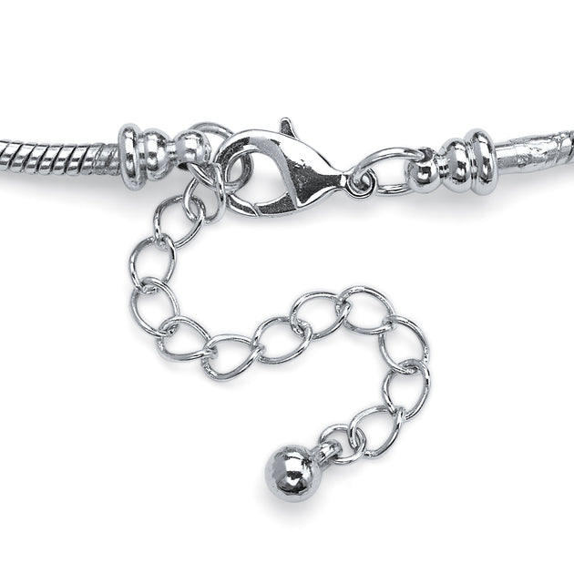 Palm Birthstone Silvertone Bali-Style Bracelet Green One Size 3