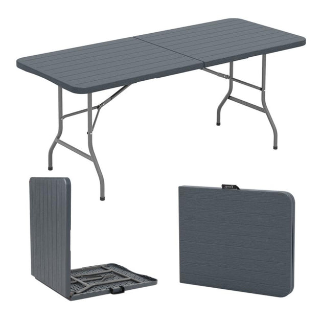 Hivvago 6 Feet Folding Table Brown 3